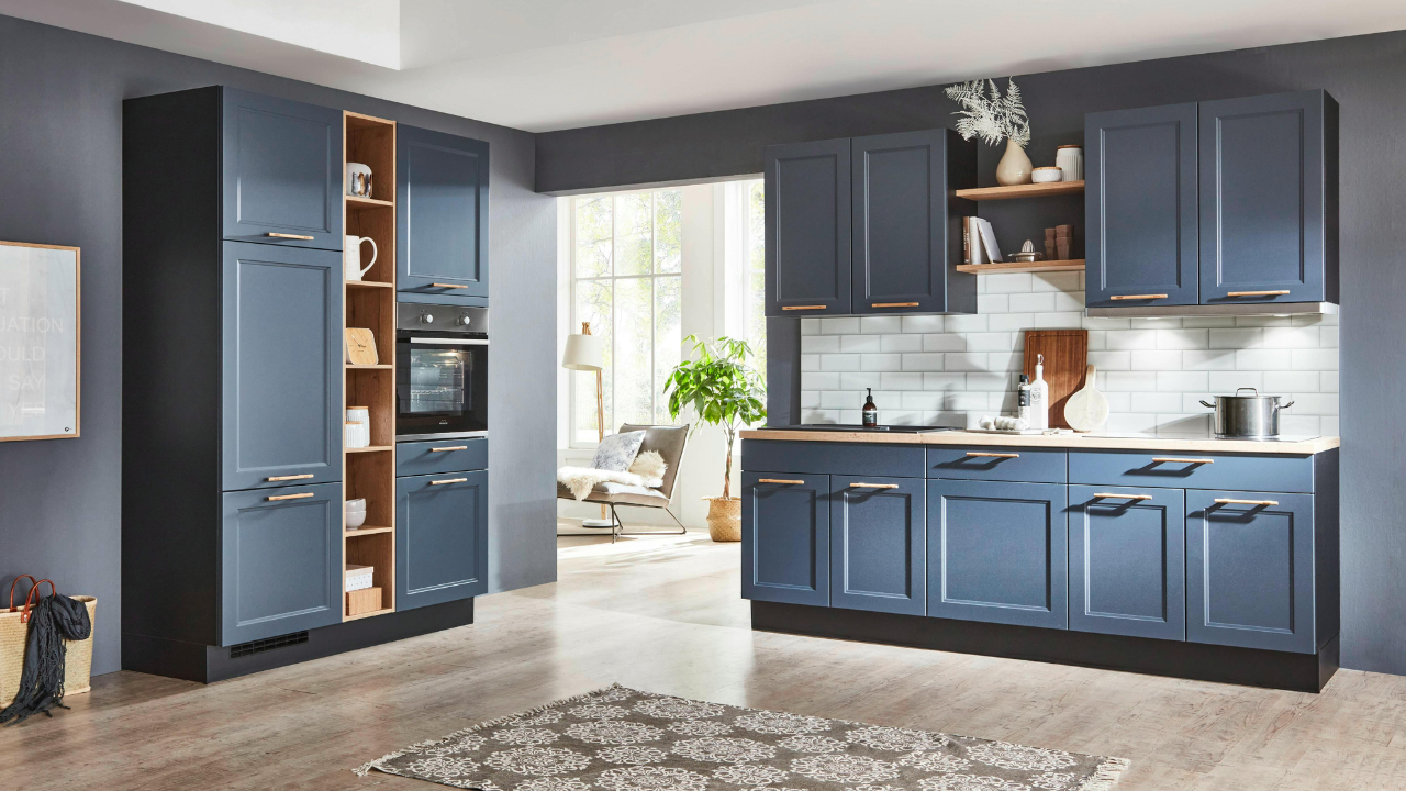 Blue Shaker Cabinets